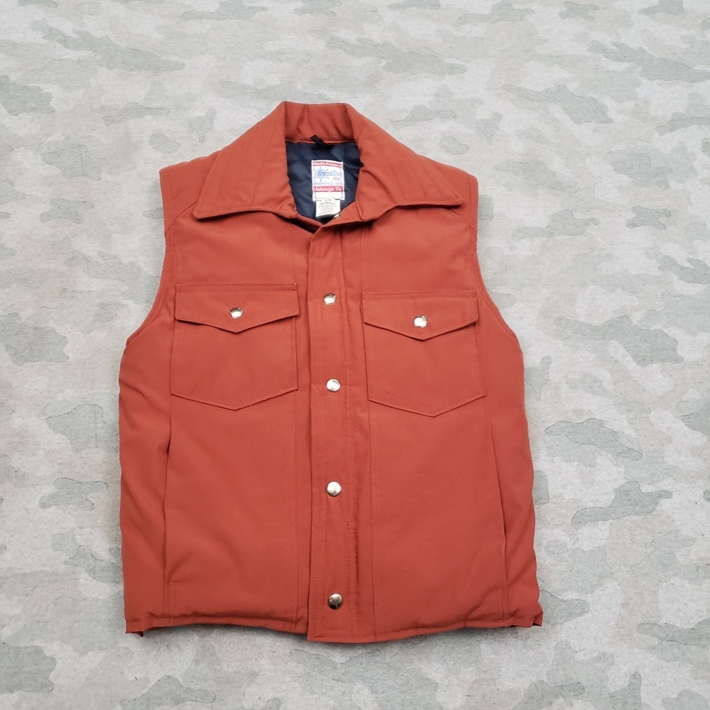 Vintage Frostline Kit Vest Womens XS Orange Rust Pockets Sleeveless‎ Outdoors